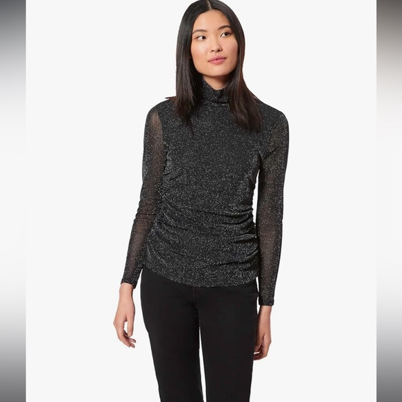 Cable & Gauge Tops - Cable & Gauge Black Sparkle Blouse